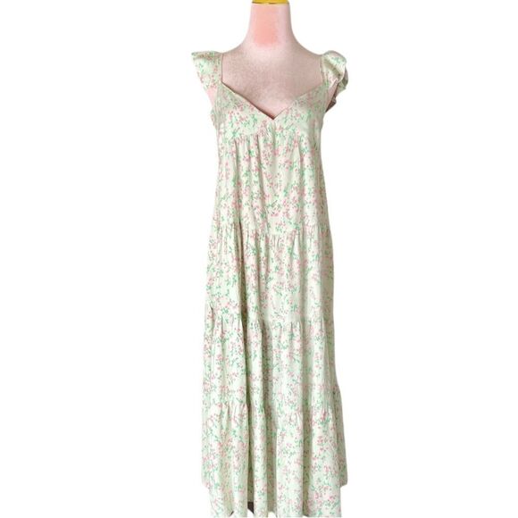 Sokee Collective Summer Flutter Dress in Green and Pink Floral. Size Small. NWT! - Picture 6 of 15